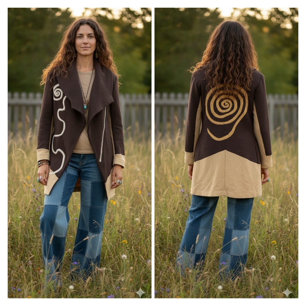 Deja Vu Textiles boiled wool upcycled jacket size S